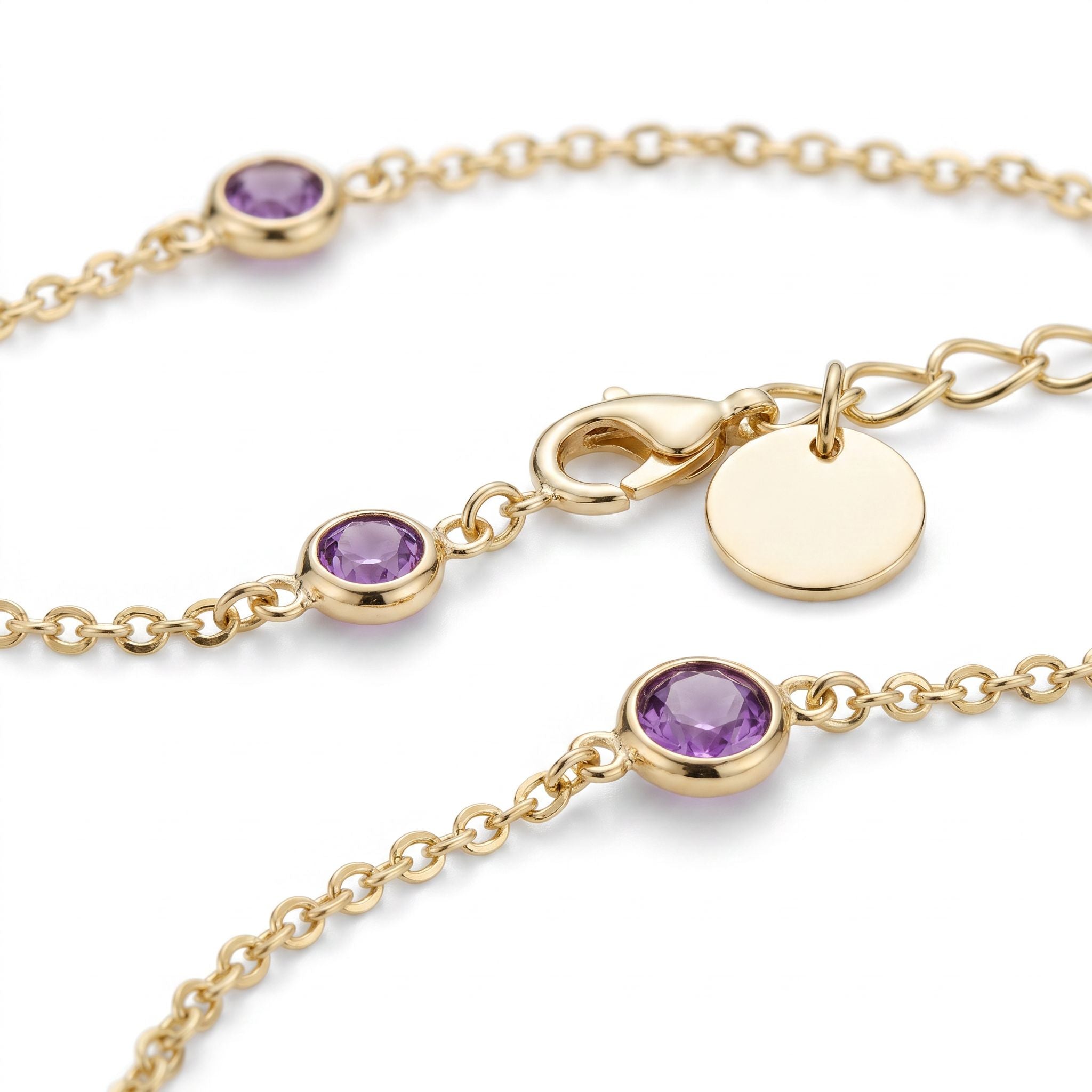 Rivière Amethyst Hand Chain - macro detail