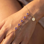 Étincelle Amethyst Hand Chain - detail on skin
