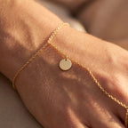 Lumière Gold Hand Chain - detail on skin
