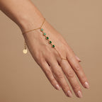 Étincelle Emerald Hand Chain - worn on hand