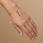 Étincelle Sapphire Hand Chain - worn on hand
