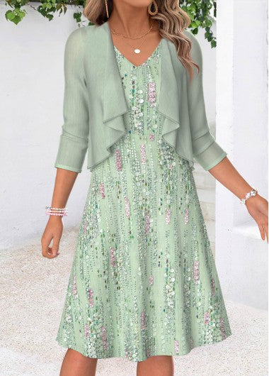 The Lindos Dress & Cardigan