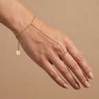 Lumière Gold Hand Chain - worn on hand