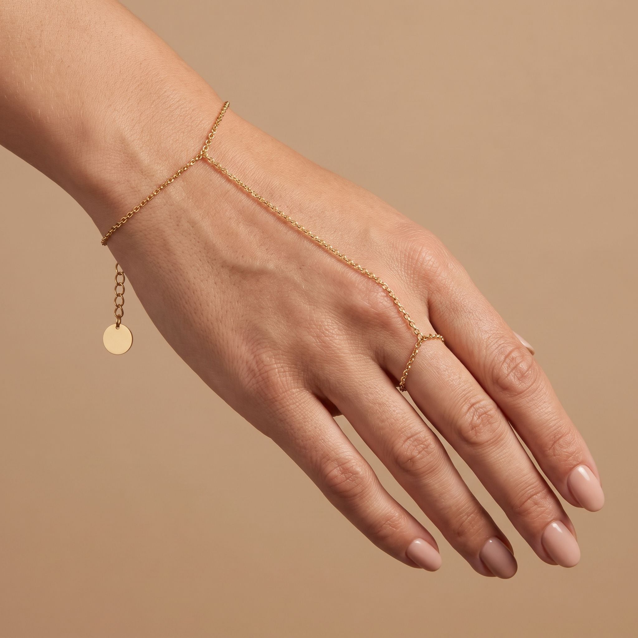 Lumière Gold Hand Chain - worn on hand