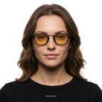 Amalfi - Black with Yellow Lenses - model female