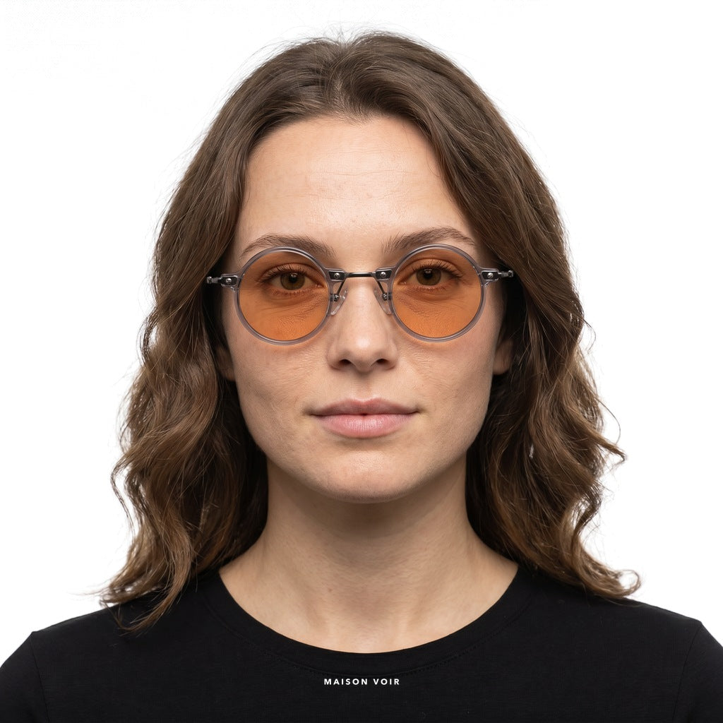 Bali - Transparent with Orange Lenses - model female