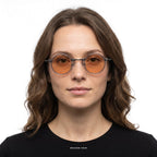 Bali - Transparent with Orange Lenses - model female