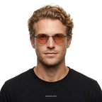 Bali - Transparent with Orange Lenses - model male