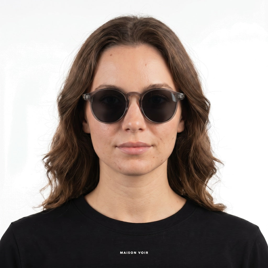Barcelona - Grey with Black Lenses - model female