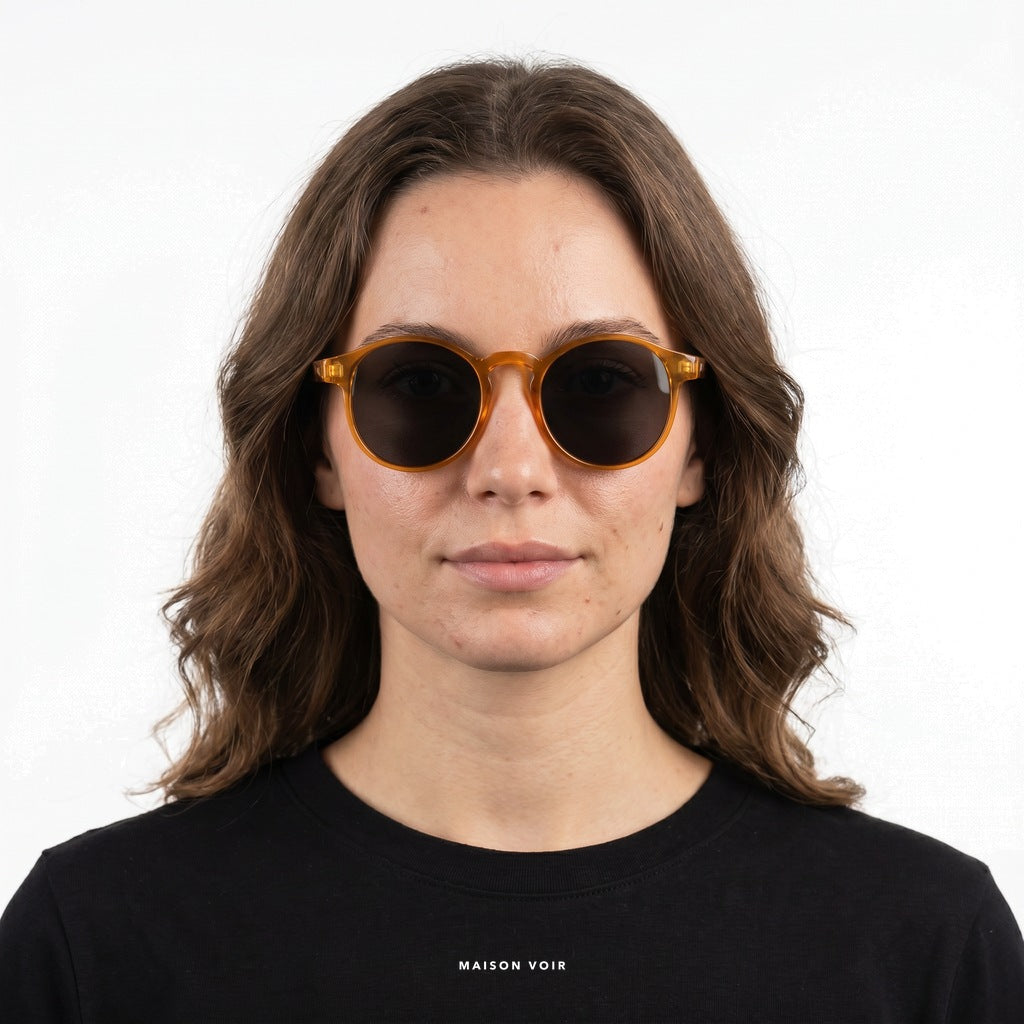 Barcelona - Orange with Black Lenses - model female