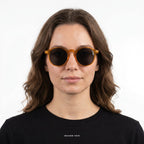 Barcelona - Orange with Black Lenses - model female