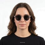 Barcelona - Transparent with Black Lenses - model female