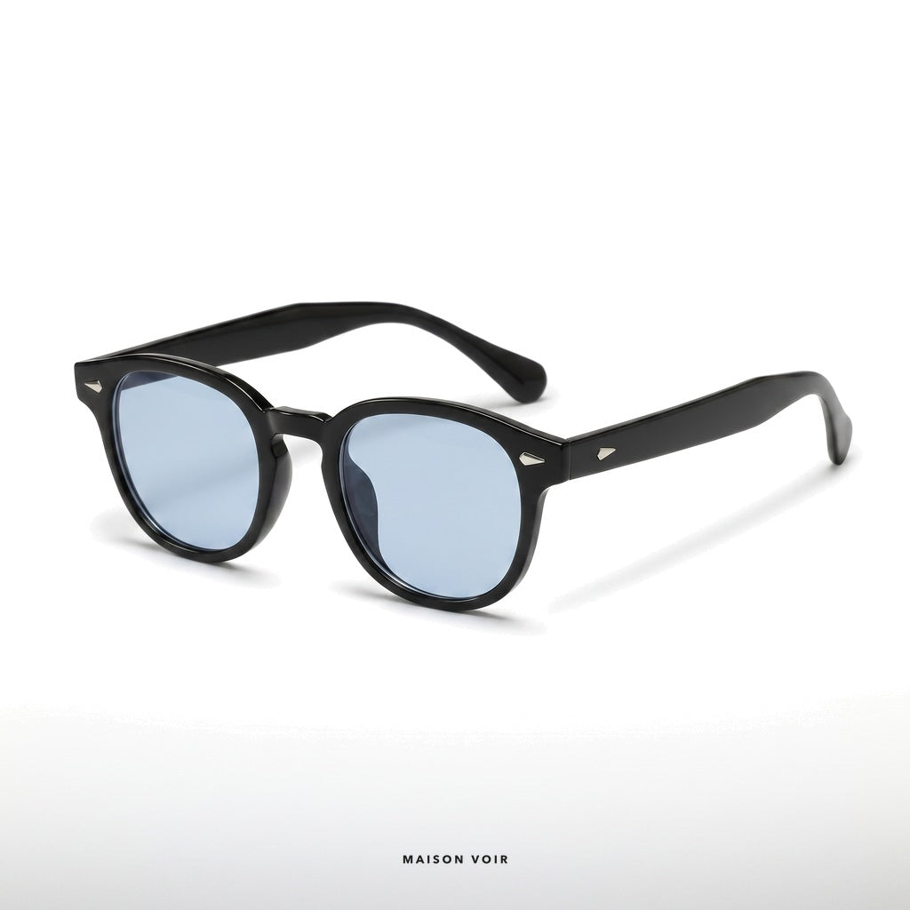 Cannes - Black with Blue Lenses - angle left