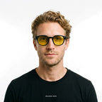 Cannes - Black with Yellow Lenses - model male