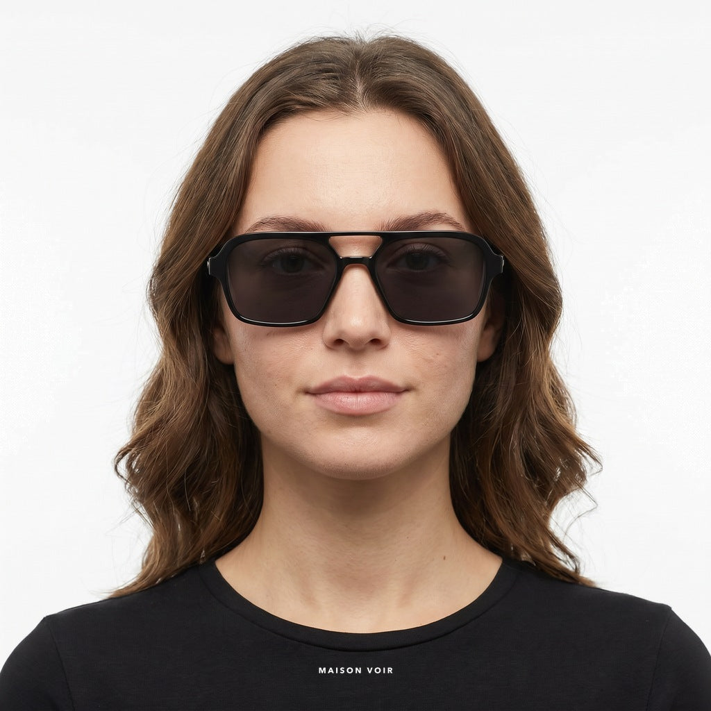 Capri - Black with Black Lenses - model female
