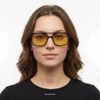 Capri - Black with Yellow Lenses - model female