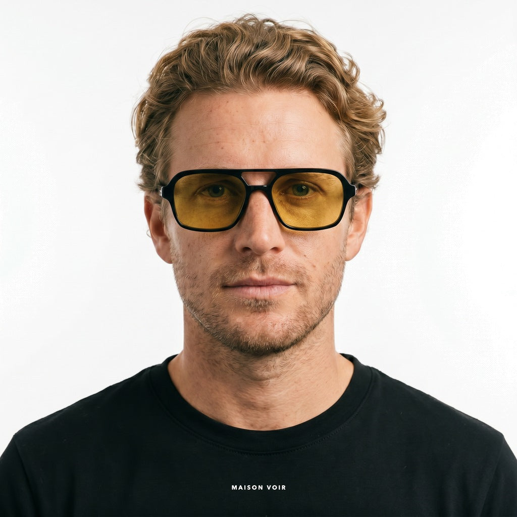 Capri - Black with Yellow Lenses - model male