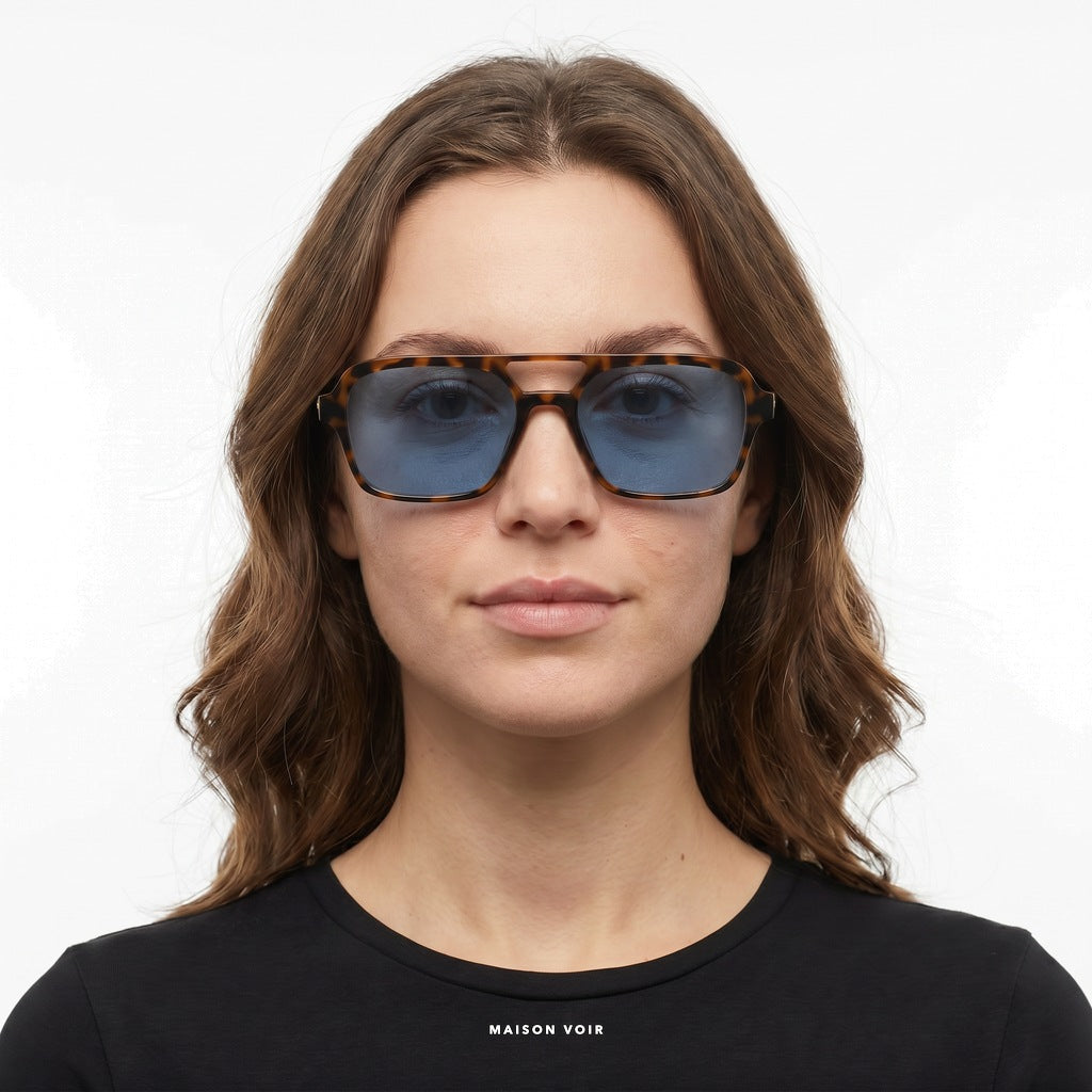 Capri - Leopard with Blue Lenses - model female