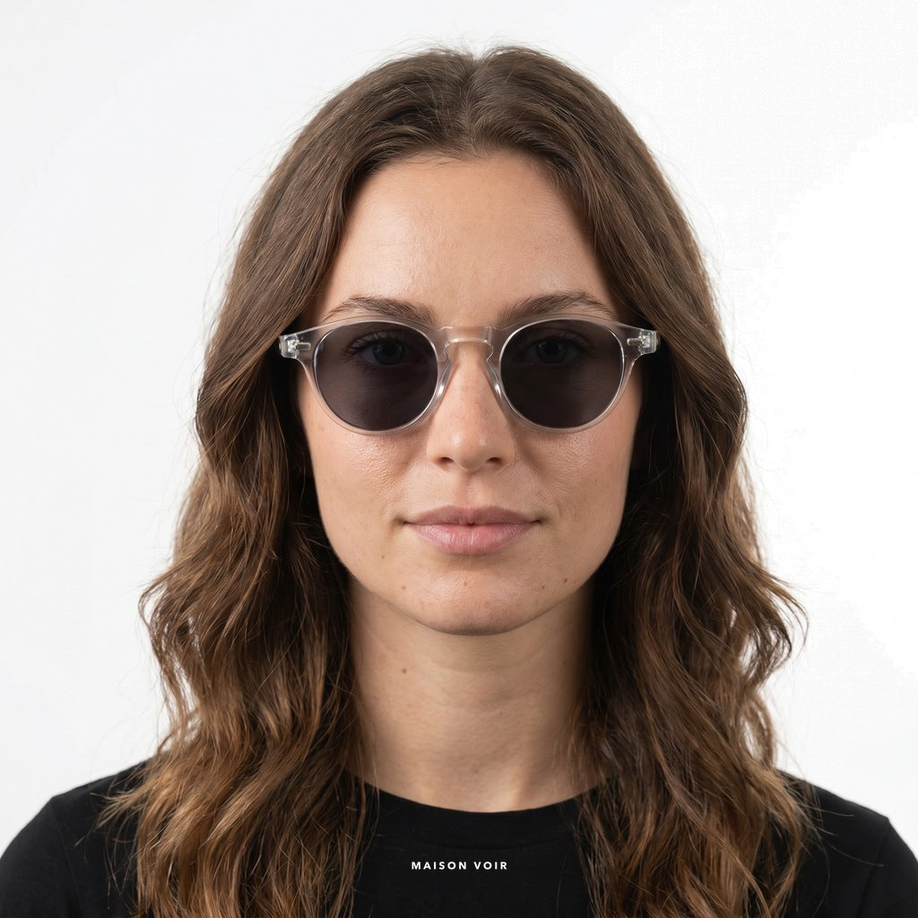 Dubai - Transparent with Dark Lenses - model female