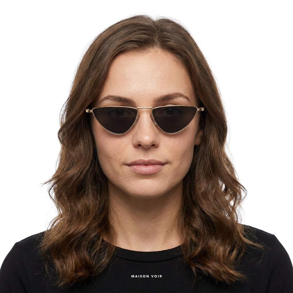 Florence - Gold with Black Lenses - model female