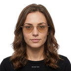 Florence - Gold with Champagne Lenses - model female