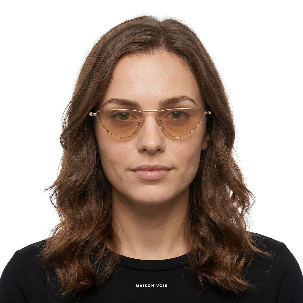 Florence - Gold with Champagne Lenses - model female