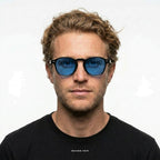 Ibiza - Black with Blue Lenses - model male