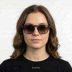 Ibiza - Brown Marble with Gradient Lenses - model female