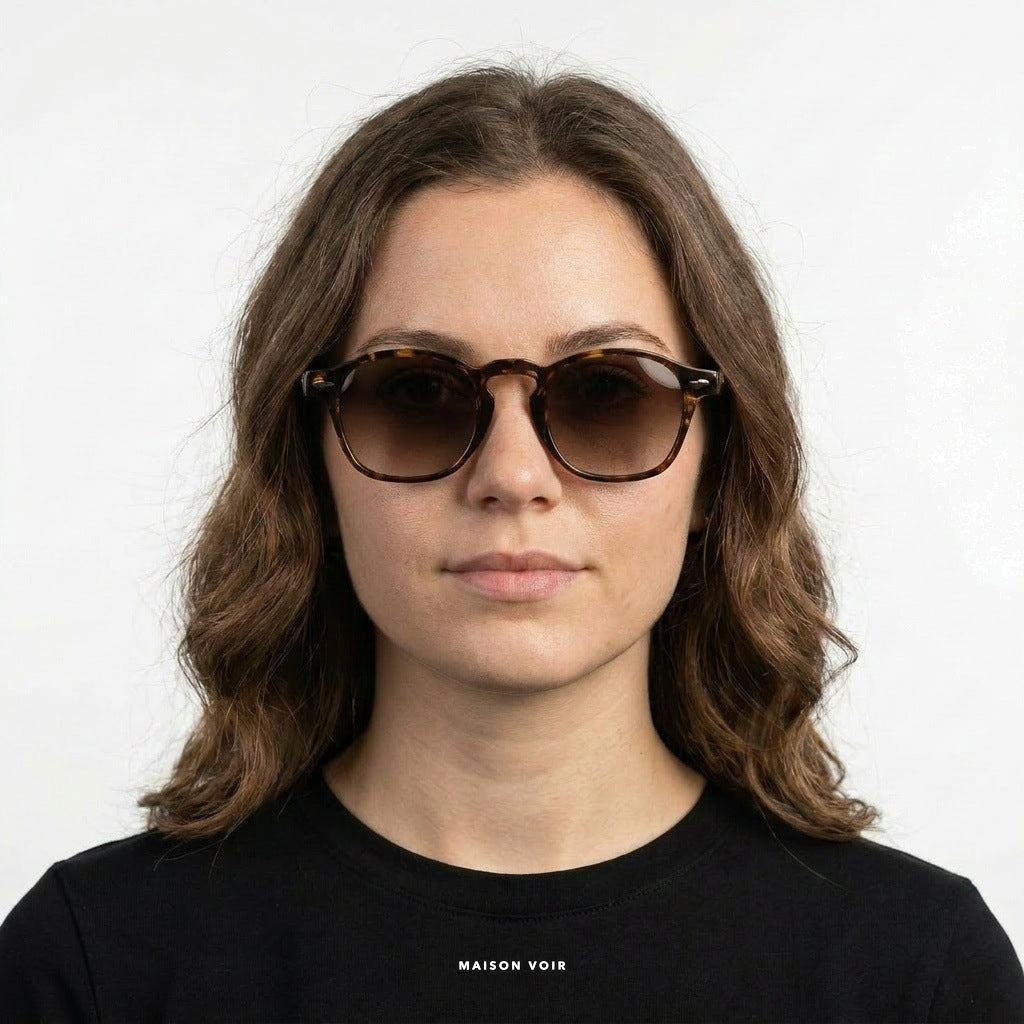 Ibiza - Brown Marble with Gradient Lenses - model female