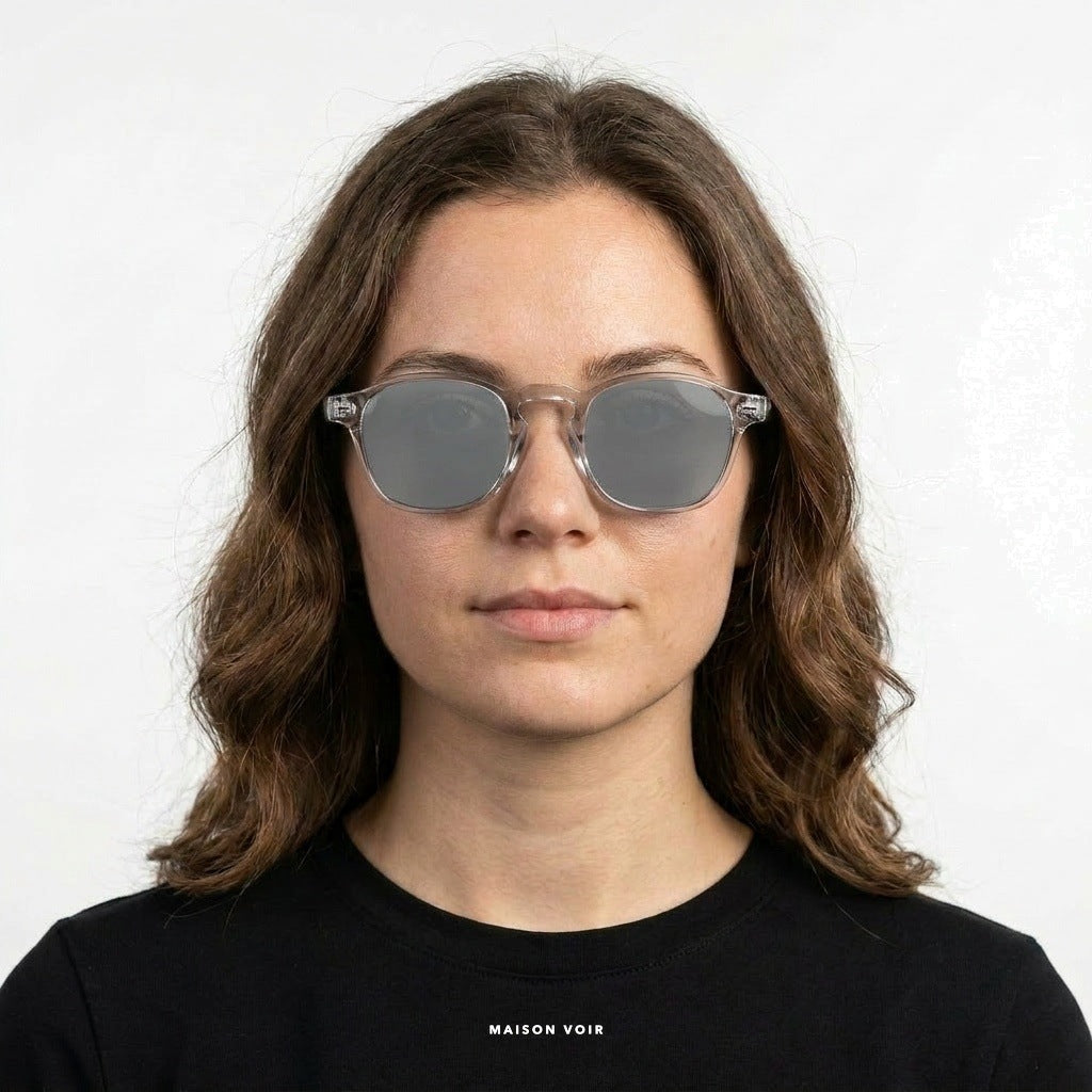 Ibiza - Transparent with Gray Lenses - model female