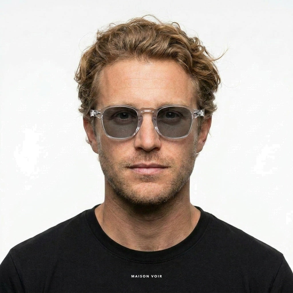 Ibiza - Transparent with Gray Lenses - model male