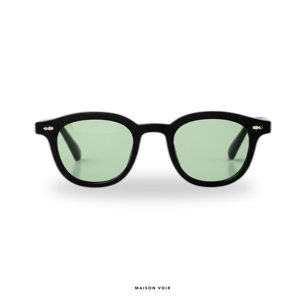 Los Angeles - Black with Green Lenses
