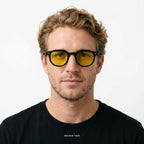 Los Angeles - Black with Yellow Lenses - model male