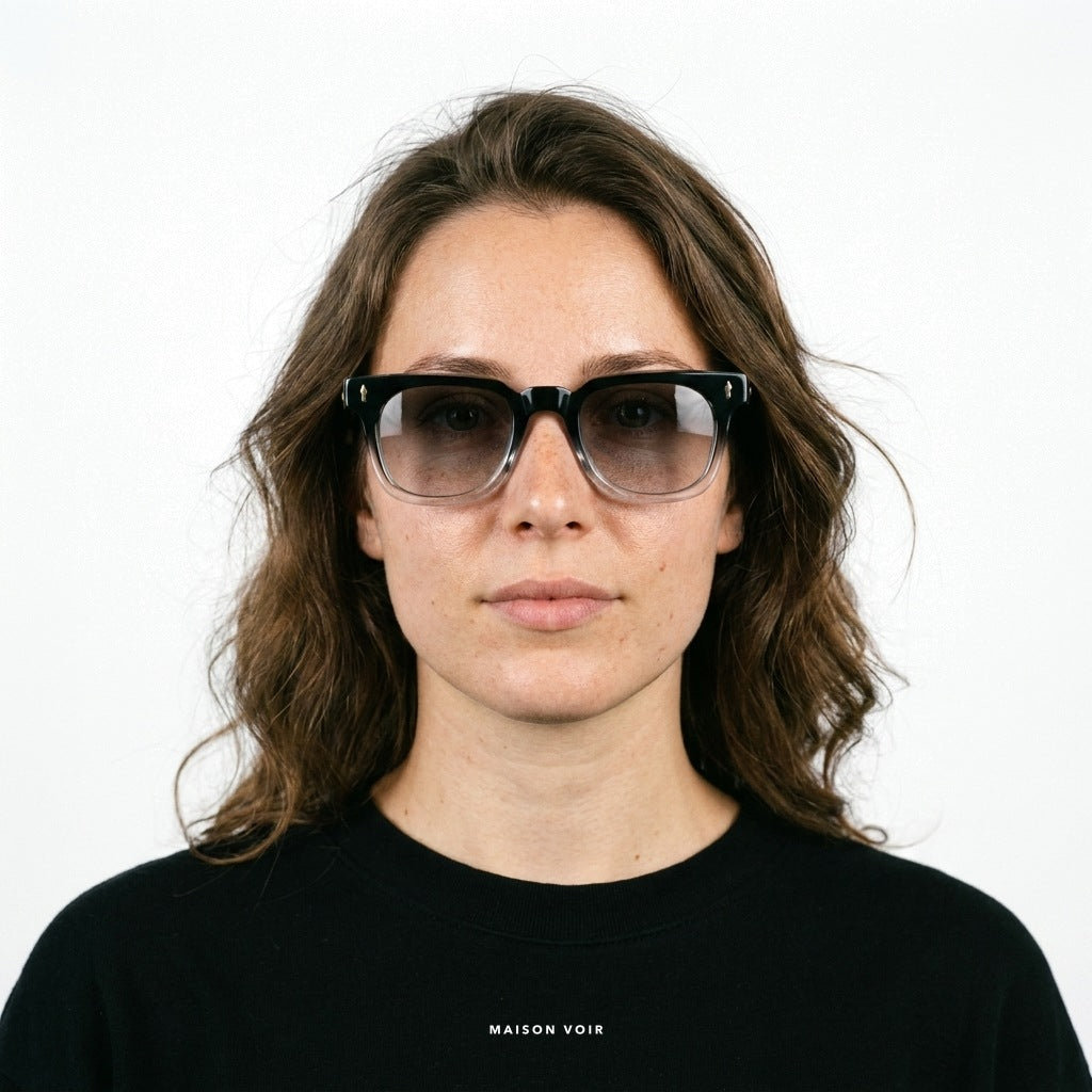 Madrid - Black with White Lenses - model female