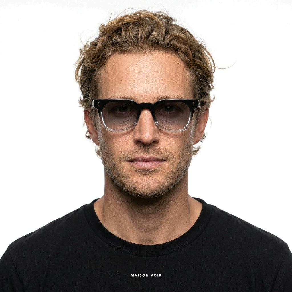 Madrid - Black with White Lenses - model male