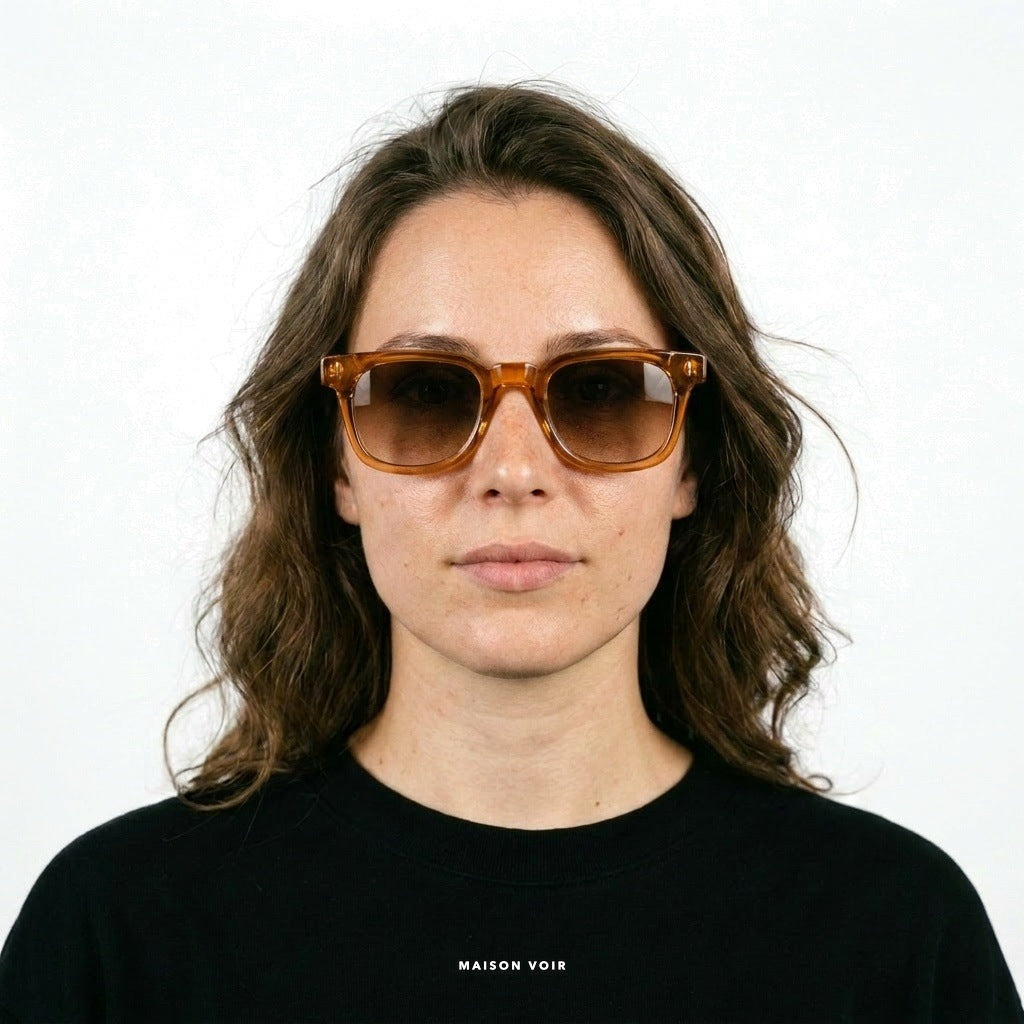 Madrid - Orange with Gradient Lenses - model female