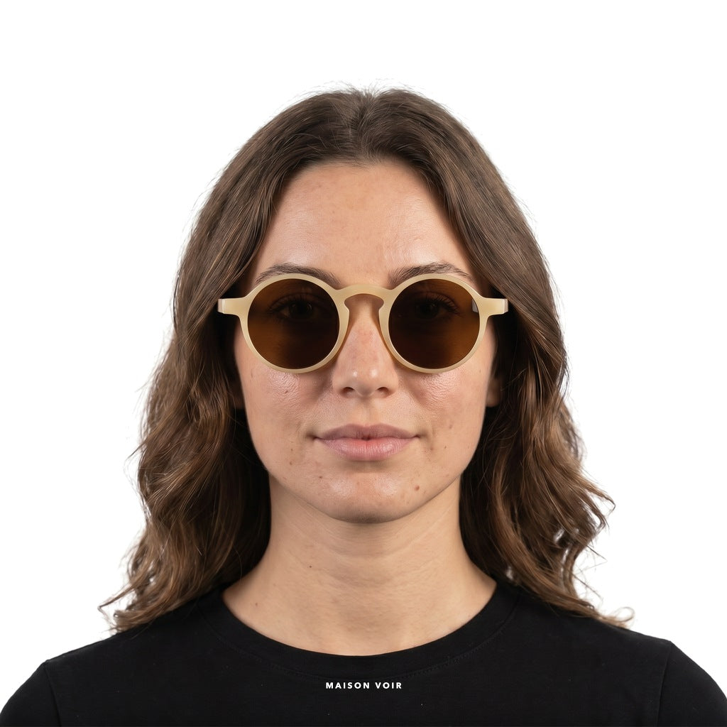 Maggiore - Cream with Brown Lenses - model female