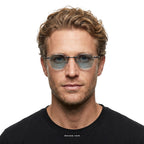 Miami - Transparent with Blue Lenses - model male