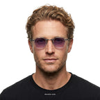 Miami - Transparent with Purple Lenses - model male