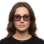 Milan - Black with Pink Lenses - model female