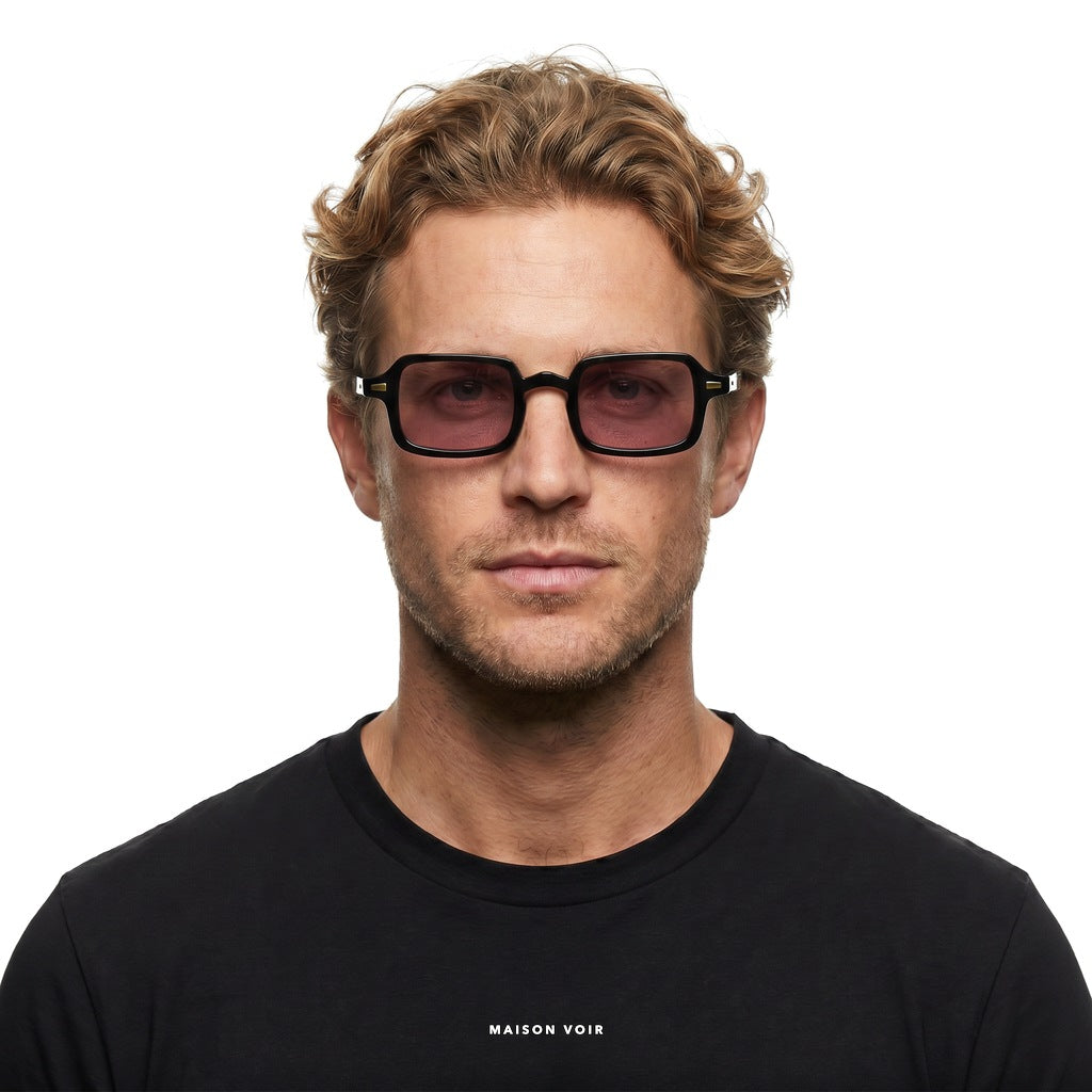 Milan - Black with Pink Lenses - model male