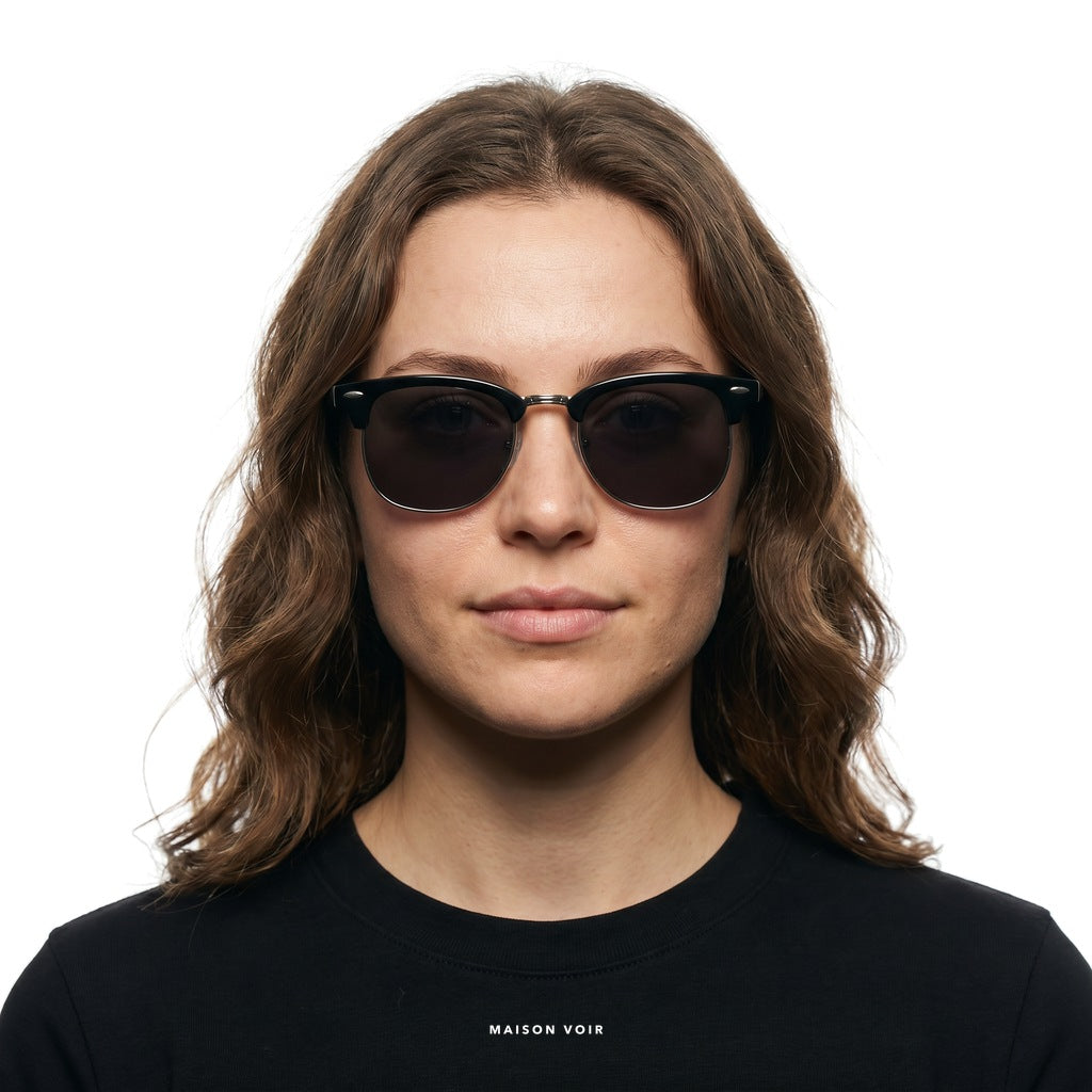 Monaco - Black with Black Lenses - model female