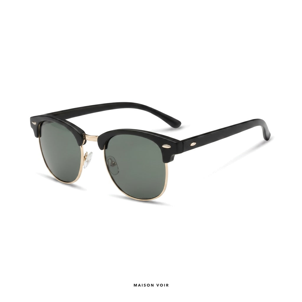 Monaco - Black with Green Lenses - angle left