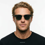 Monaco - Black with Green Lenses - model male