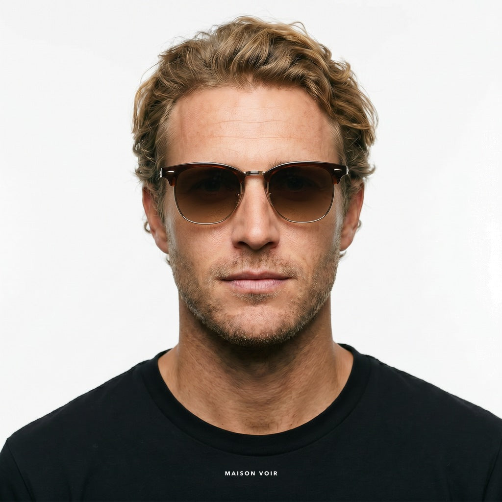 Monaco - Brown with Gradient Lenses - model male