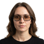 Munich - Black with Champagne Lenses - model female