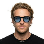 New York - Black with Blue Lenses - model male
