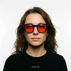 New York - Black with Red Lenses - model female