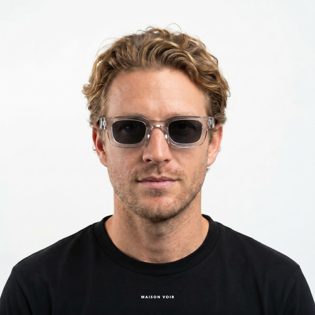Paris - Transparent with Dark Lenses - model male