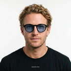 Saint-Tropez - Black with Blue Lenses - model male